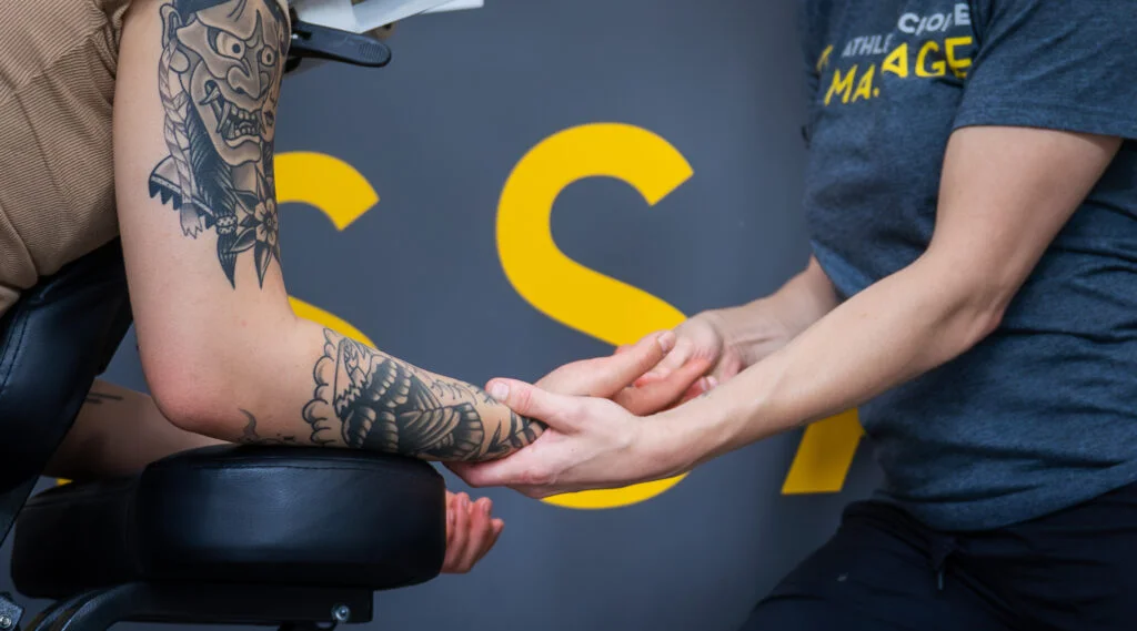 Massage therapy session at Athlete's Choice Massage
