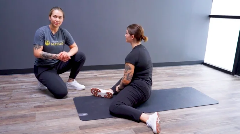 90/90 hip stretch demonstration