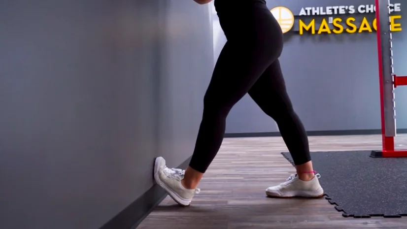 Calf stretch demonstration