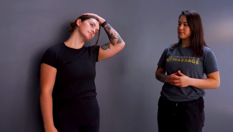 Neck stretch demonstration