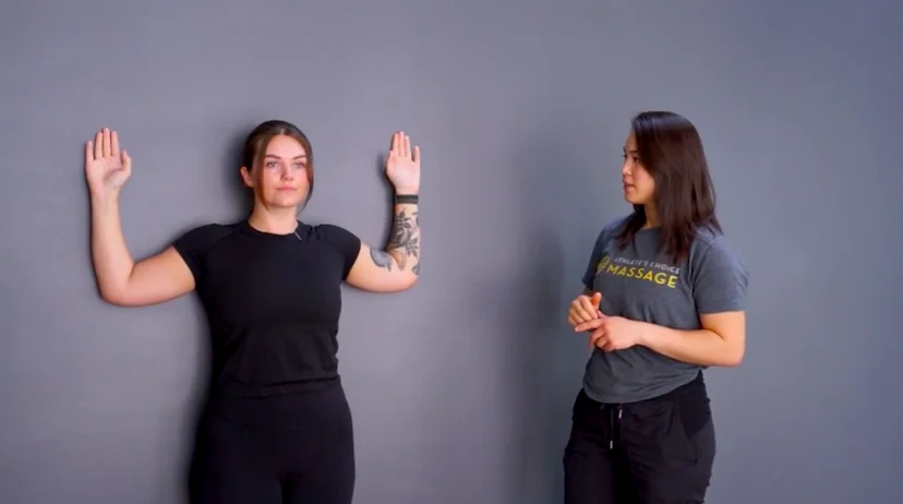 Wall angel exercise demonstration