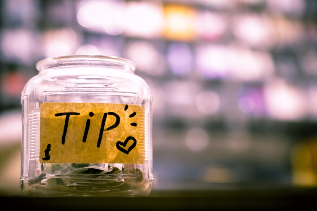 Tipping healthcare professional